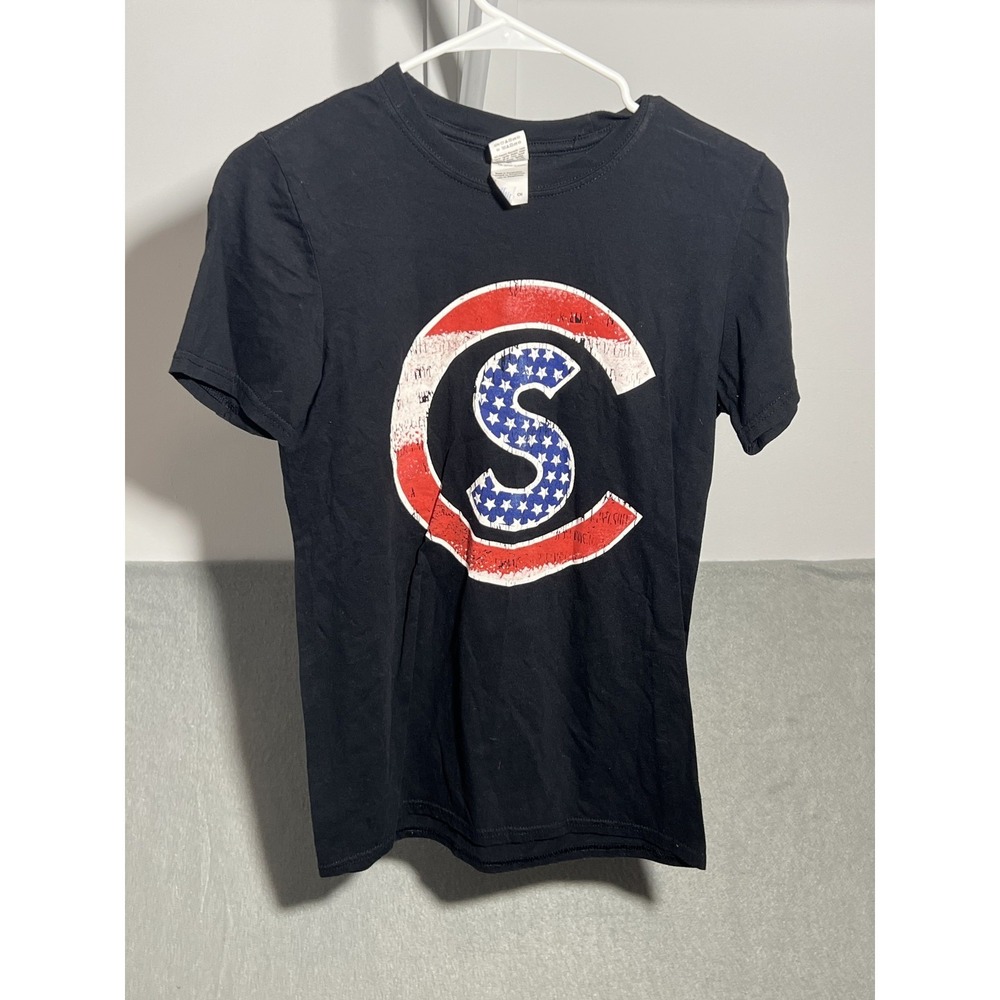 Gildan Cole Swindell "I'm Raising My Glass" T-Shirt Black Men's S Patriotic Flag